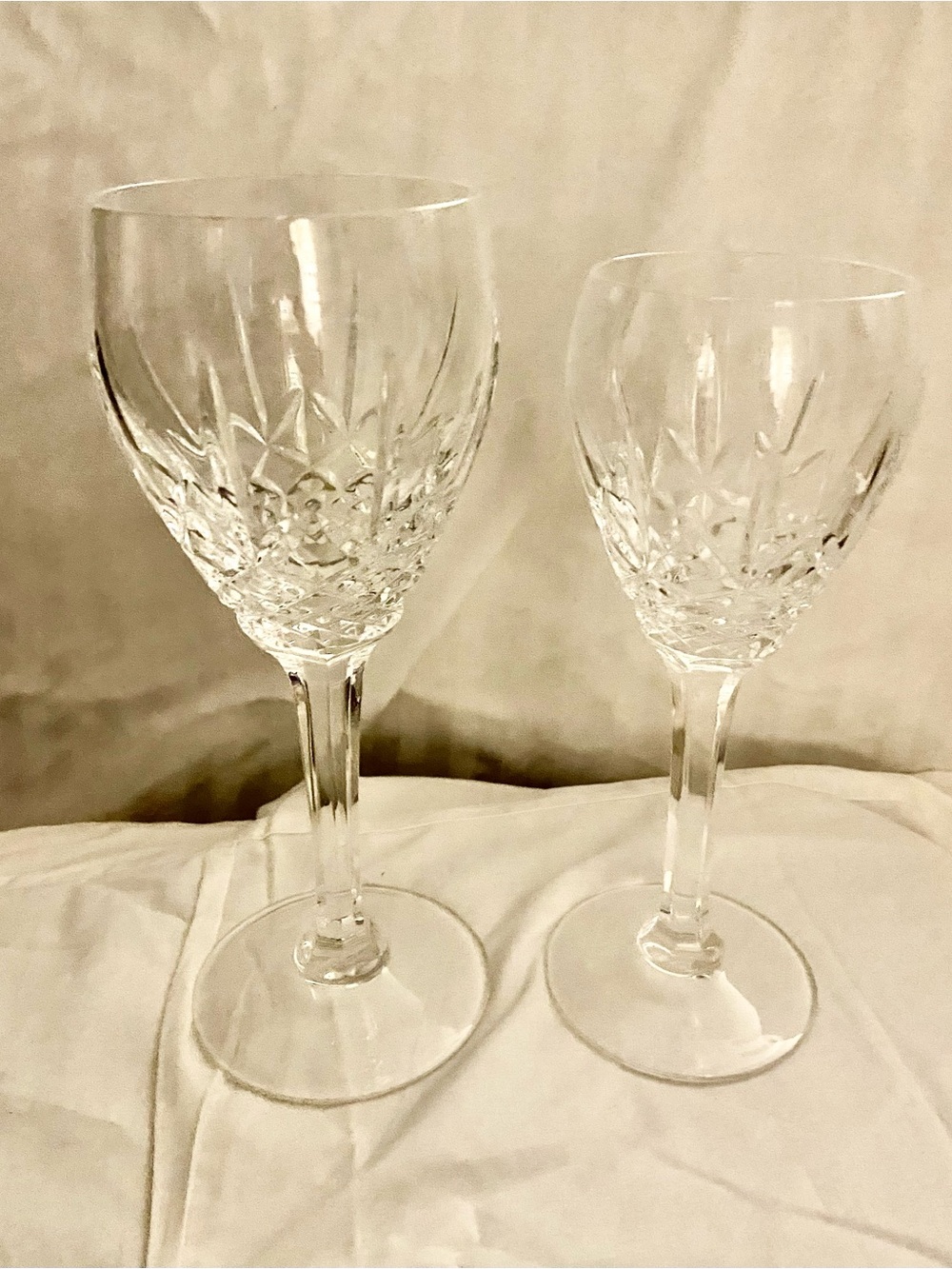 Waterford Marquis Laurent Crystal Clear Cut Wine and Water Goblets